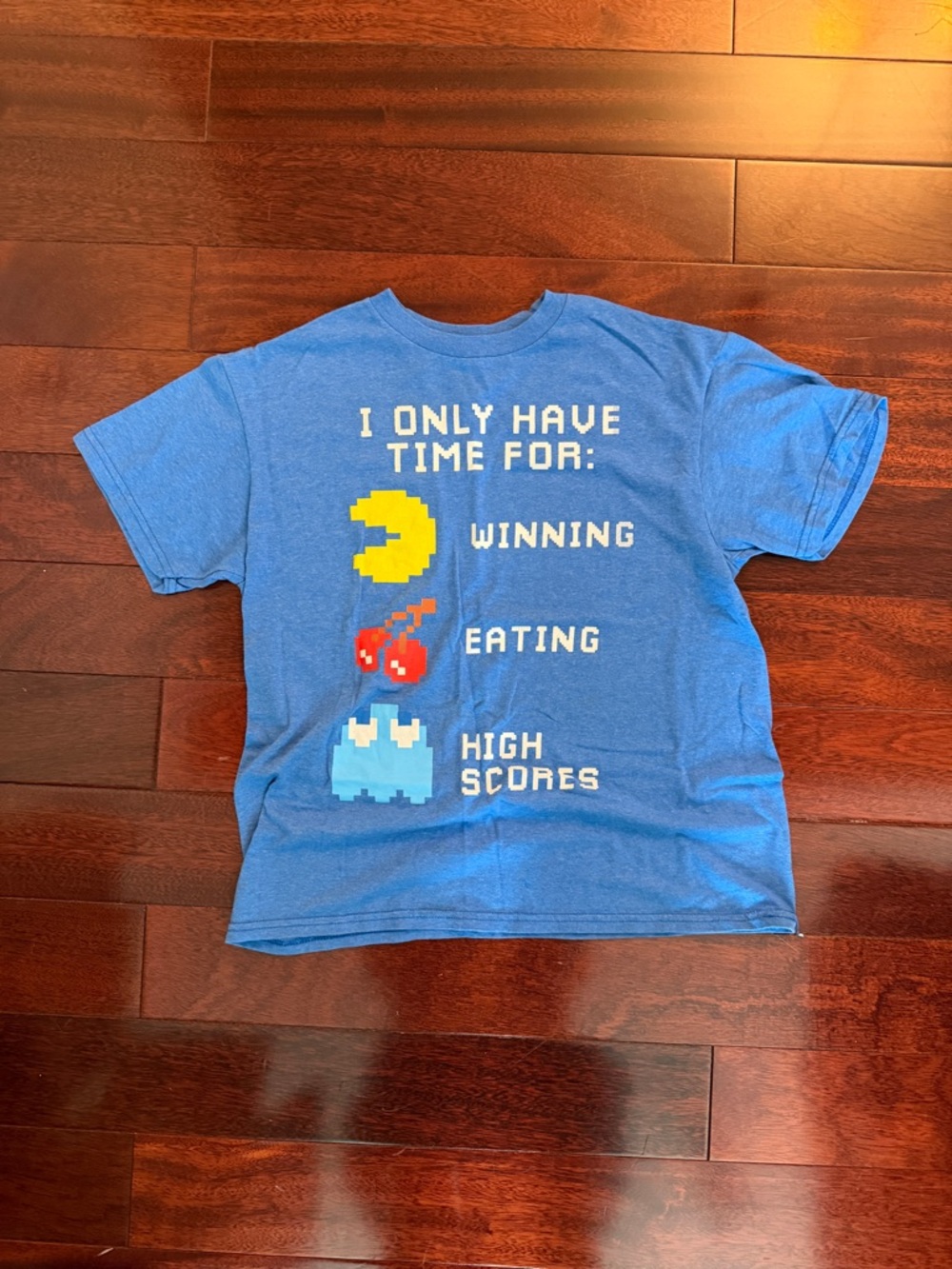 Kids' Blue Short-Sleeve Graphic Tee - Retro Arcade Slogan